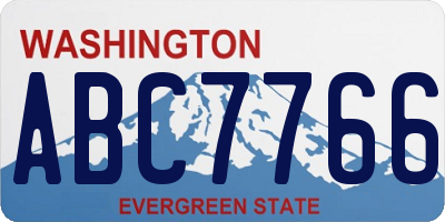 WA license plate ABC7766