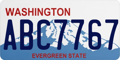 WA license plate ABC7767