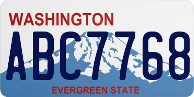 WA license plate ABC7768