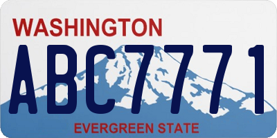 WA license plate ABC7771