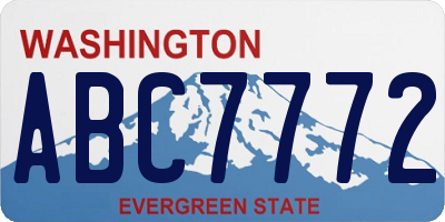 WA license plate ABC7772