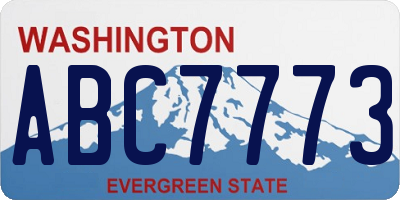 WA license plate ABC7773