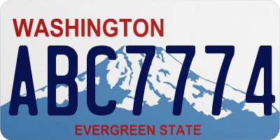 WA license plate ABC7774