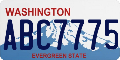 WA license plate ABC7775