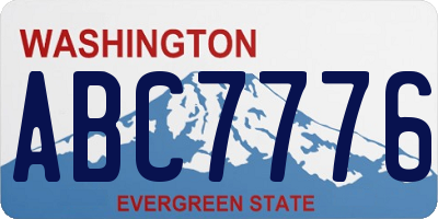 WA license plate ABC7776