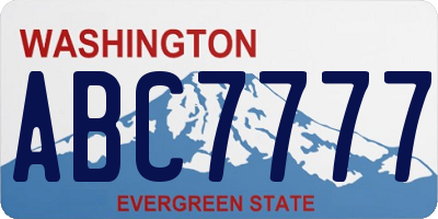 WA license plate ABC7777