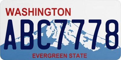 WA license plate ABC7778