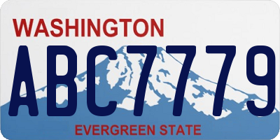 WA license plate ABC7779