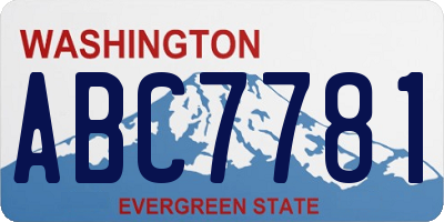 WA license plate ABC7781