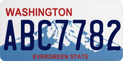 WA license plate ABC7782