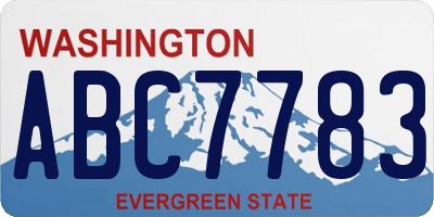 WA license plate ABC7783