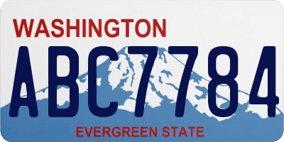 WA license plate ABC7784