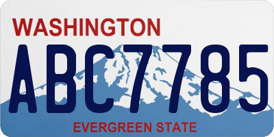 WA license plate ABC7785