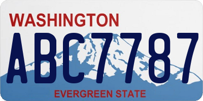 WA license plate ABC7787