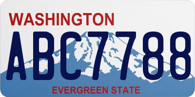 WA license plate ABC7788