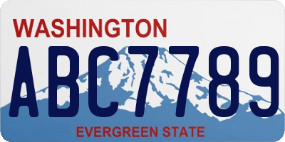 WA license plate ABC7789