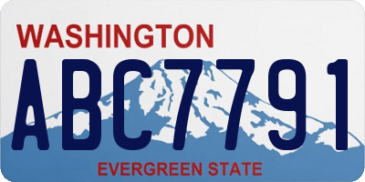 WA license plate ABC7791