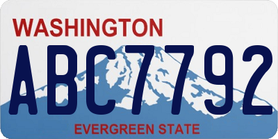 WA license plate ABC7792