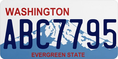 WA license plate ABC7795