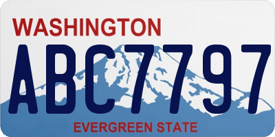 WA license plate ABC7797