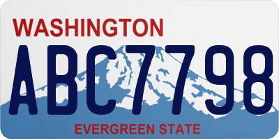 WA license plate ABC7798
