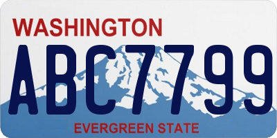 WA license plate ABC7799