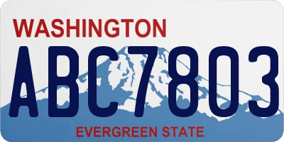 WA license plate ABC7803