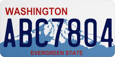 WA license plate ABC7804