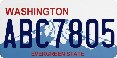 WA license plate ABC7805