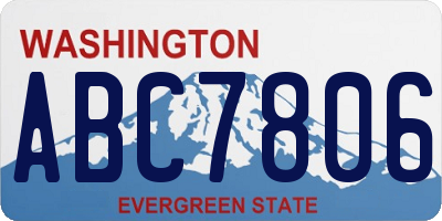 WA license plate ABC7806