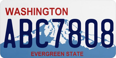 WA license plate ABC7808