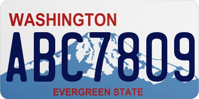 WA license plate ABC7809