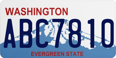 WA license plate ABC7810