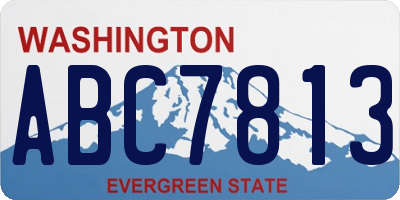 WA license plate ABC7813