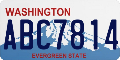 WA license plate ABC7814