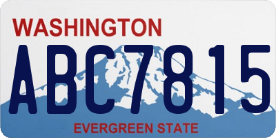 WA license plate ABC7815
