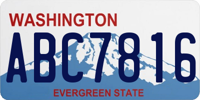 WA license plate ABC7816