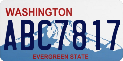 WA license plate ABC7817