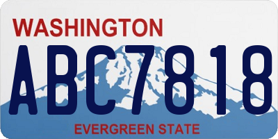 WA license plate ABC7818