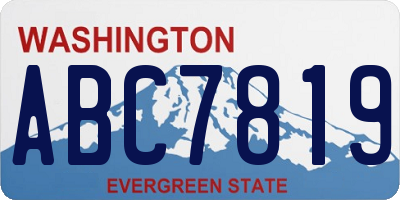 WA license plate ABC7819