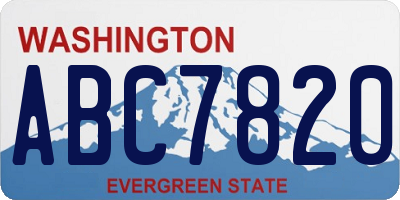 WA license plate ABC7820