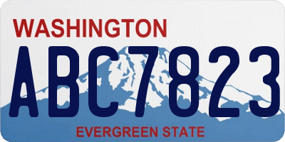 WA license plate ABC7823