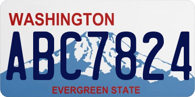 WA license plate ABC7824