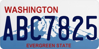 WA license plate ABC7825