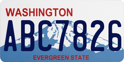 WA license plate ABC7826