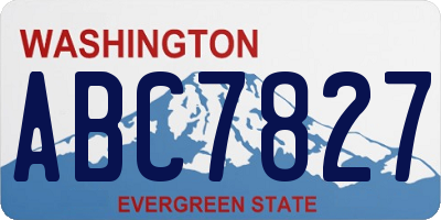WA license plate ABC7827