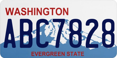 WA license plate ABC7828