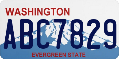 WA license plate ABC7829