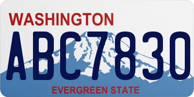 WA license plate ABC7830