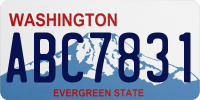 WA license plate ABC7831